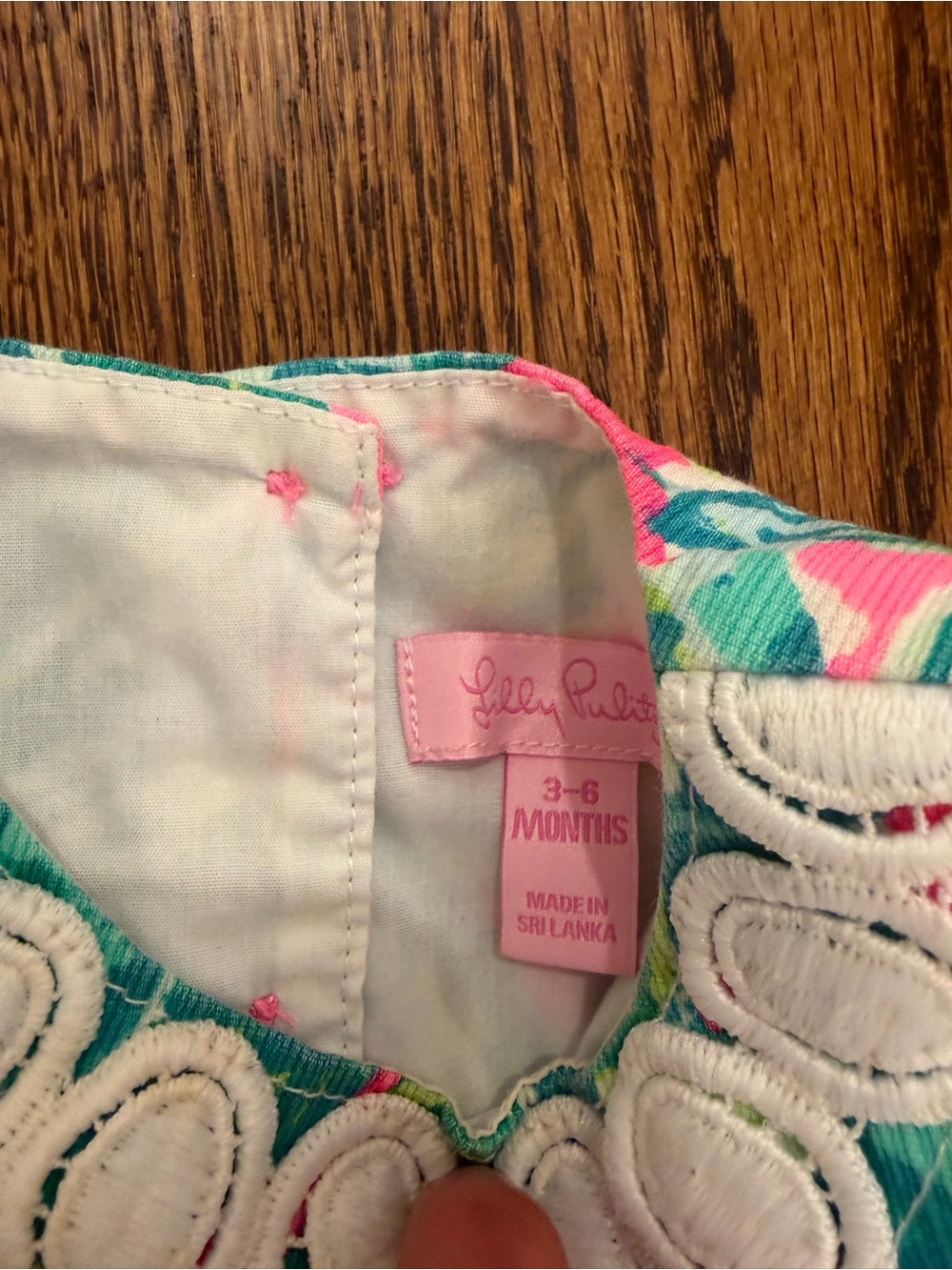 Lily Pulitzer Girls Tropical Print Dress with Bloomers - Pink & Teal - Picture 2 of 4